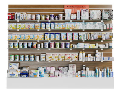 现代奶粉货架、展柜3d模型 现代奶粉货架、展柜