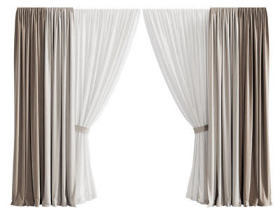 现代布艺窗帘窗纱