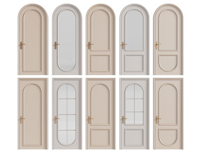 法式拱形单扇平开门