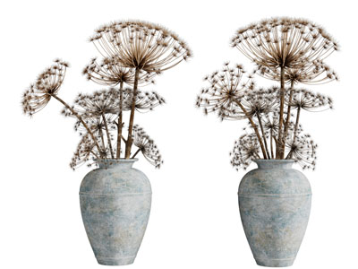 现代陶艺花瓶花卉