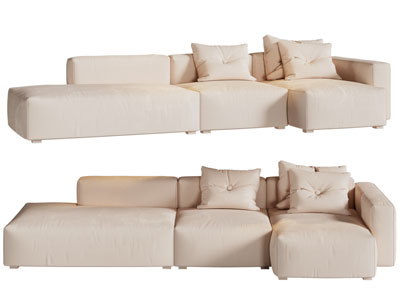 现代转角多人沙发