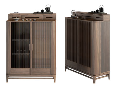 新中式实木餐边柜、茶柜