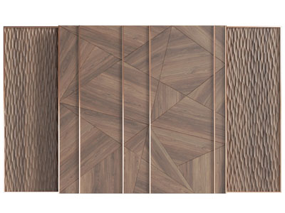 现代实木背景墙3d模型 现代实木背景墙