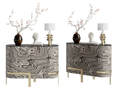 新中式玄关柜、边柜