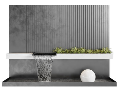 现代瀑布水景景观园艺小品