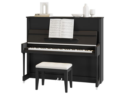 现代钢琴、琴凳3d模型 现代钢琴、琴凳