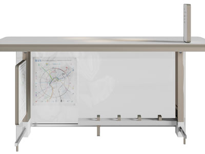现代公交车站站台3d模型 现代公交车站站台
