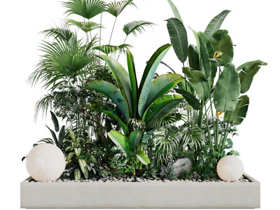 现代花坛花草植物景观园艺小品