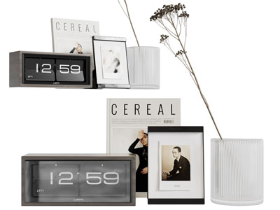 现代台历、花瓶花卉摆件组合