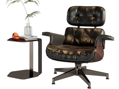 现代休闲椅子、边几