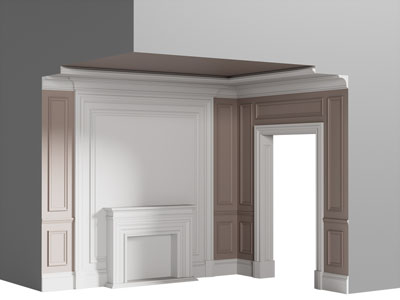 欧式电视背景墙3d模型 欧式电视背景墙