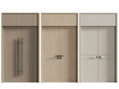 新中式双扇平开门