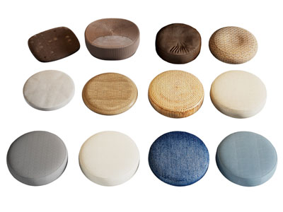 现代圆形坐垫、蒲团