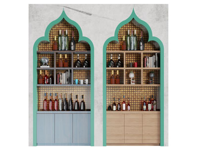中东嵌入墙面的酒柜3d模型 中东嵌入墙面的酒柜