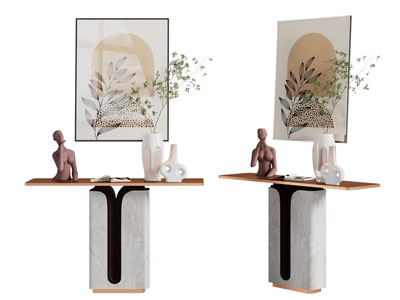 现代端景台、装饰画3d模型 现代端景台、装饰画