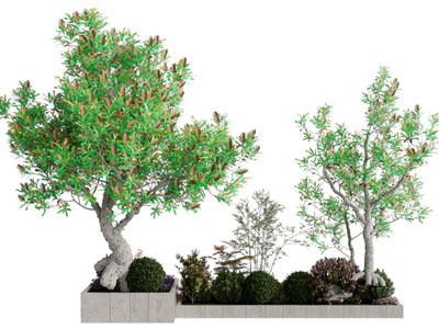 现代户外花坛树木景观园艺小品