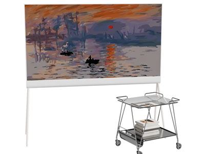 现代画廊电视机、小推车