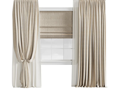 现代窗帘窗纱、罗马拉帘