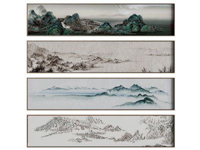 新中式装饰挂画3d模型 新中式装饰挂画