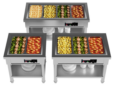 现代自助保温快餐车、分餐台3d模型 现代自助保温快餐车、分餐台