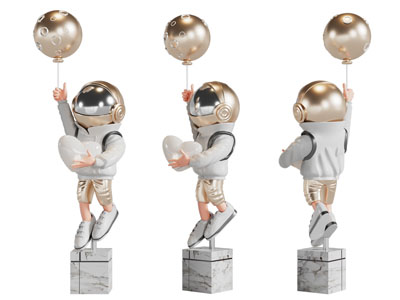 现代宇航员雕塑雕刻摆件3d模型 现代宇航员雕塑雕刻摆件