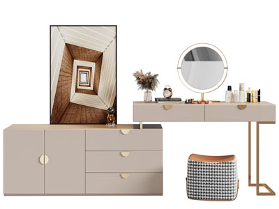 现代轻奢化妆、梳妆台