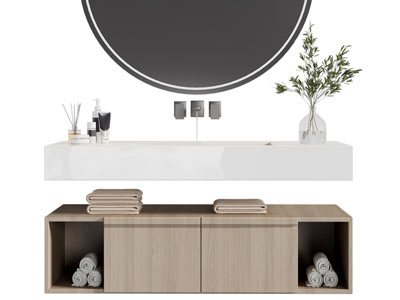 现代悬挂式洗手台