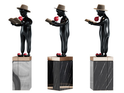 现代吹泡泡的小孩雕塑雕刻摆件3d模型 现代吹泡泡的小孩雕塑雕刻摆件