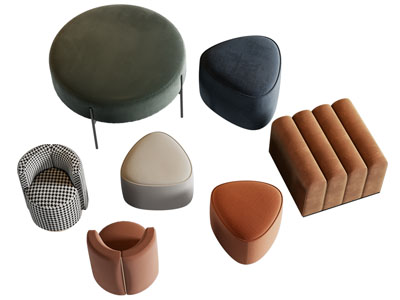 现代圆形、三角形沙发凳子