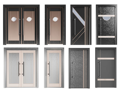 现代单扇平开门