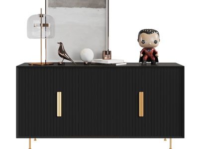 现代轻奢黑色玄关柜、边柜