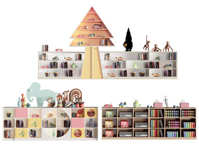 现代儿童实木书柜