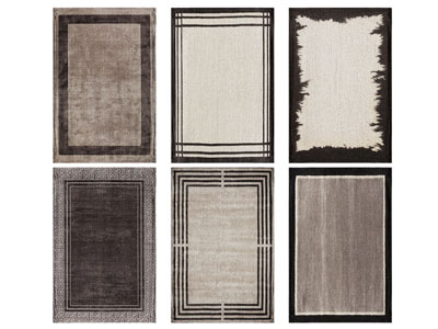 新中式长方形地毯3d模型 新中式长方形地毯