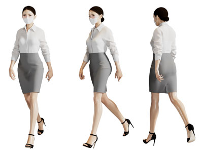 现代戴口罩的女人