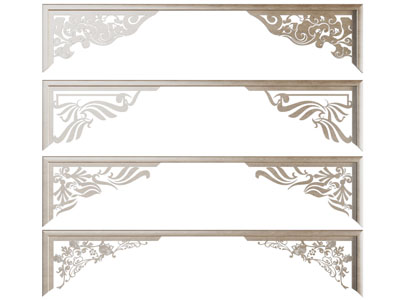 新中式花落、挂落、门拱、角花3d模型 新中式花落、挂落、门拱、角花