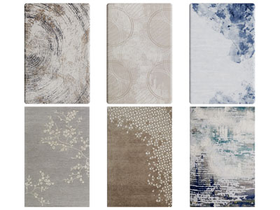 新中式长方形地毯3d模型 新中式长方形地毯