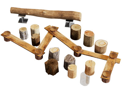 现代实木公共椅子、生态原木凳子