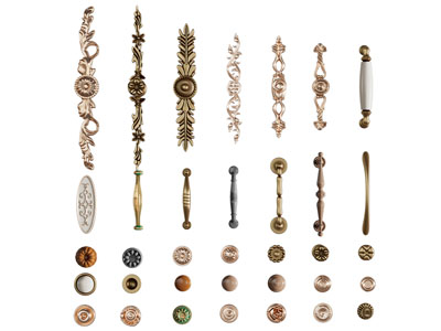 欧式雕花拉手3d模型 欧式雕花拉手