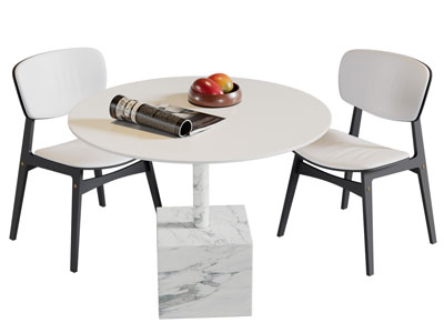 现代圆形餐桌椅组合