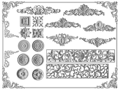 欧式雕花、石膏线、灯盘