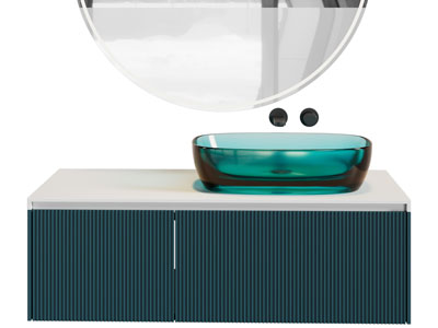 现代悬挂式洗手台、镜子