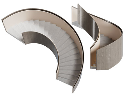 现代旋转楼梯3d模型 现代旋转楼梯