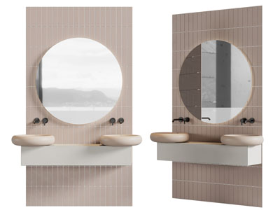 现代双盆洗手台