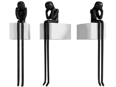 现代托腮沉思的雕塑雕刻摆件组合3d模型 现代托腮沉思的雕塑雕刻摆件组合