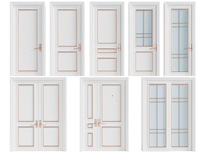 现代轻奢单扇、双扇平开门、推拉门