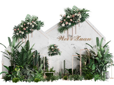 现代轻奢花束婚礼美陈