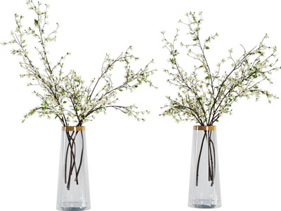 现代玻璃花瓶花卉