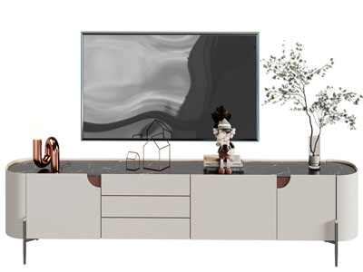 现代电视柜、电视机