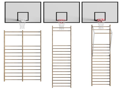 现代篮球架、攀爬架体育设备3d模型 现代篮球架、攀爬架体育设备