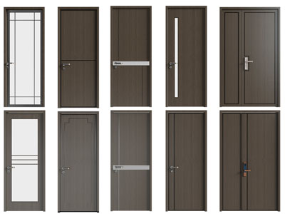 新中式单扇玻璃、子母入户平开门